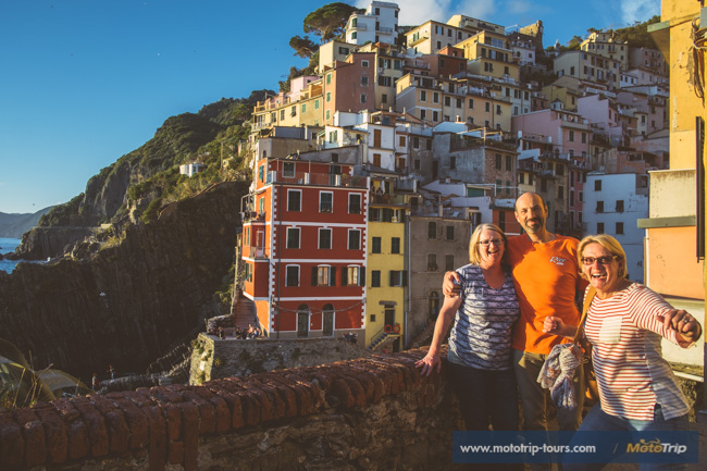 Riomaggiore and riders Riomaggiore and riders