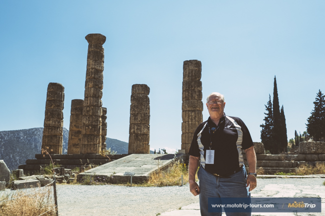 Motorcycle rider at Oracle of Delphi